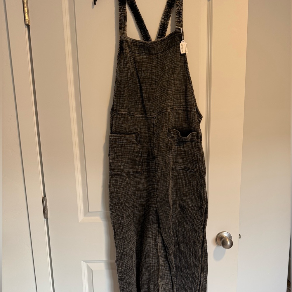 Black and Gray Checkered Overalls